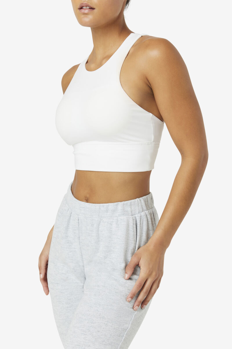 Fila Uplift High Neck Sports Bra White | qf8qPg8cicS