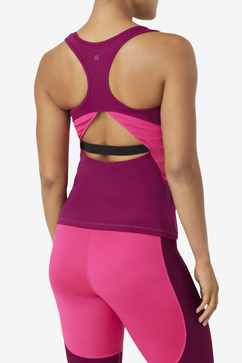 Fila Uplift Open Racerback Tank Top Purple / Light Pink | KMVY1R7Orp7