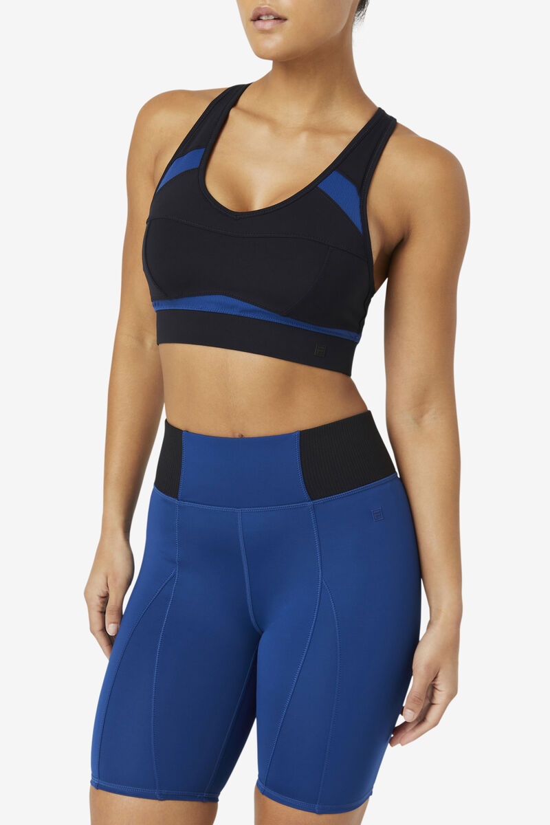 Fila Uplift Racerback Sports Bra Black / Navy | OvUexz6pWVh