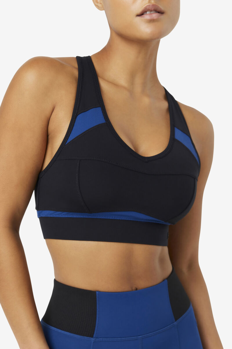 Fila Uplift Racerback Sports Bra Black / Navy | OvUexz6pWVh