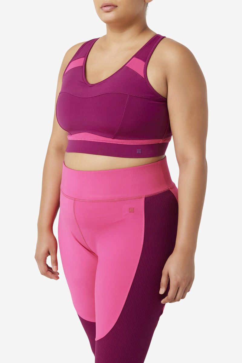 Fila Uplift Racerback Sports Bra Purple / Light Pink | lyiLpCGmP1H