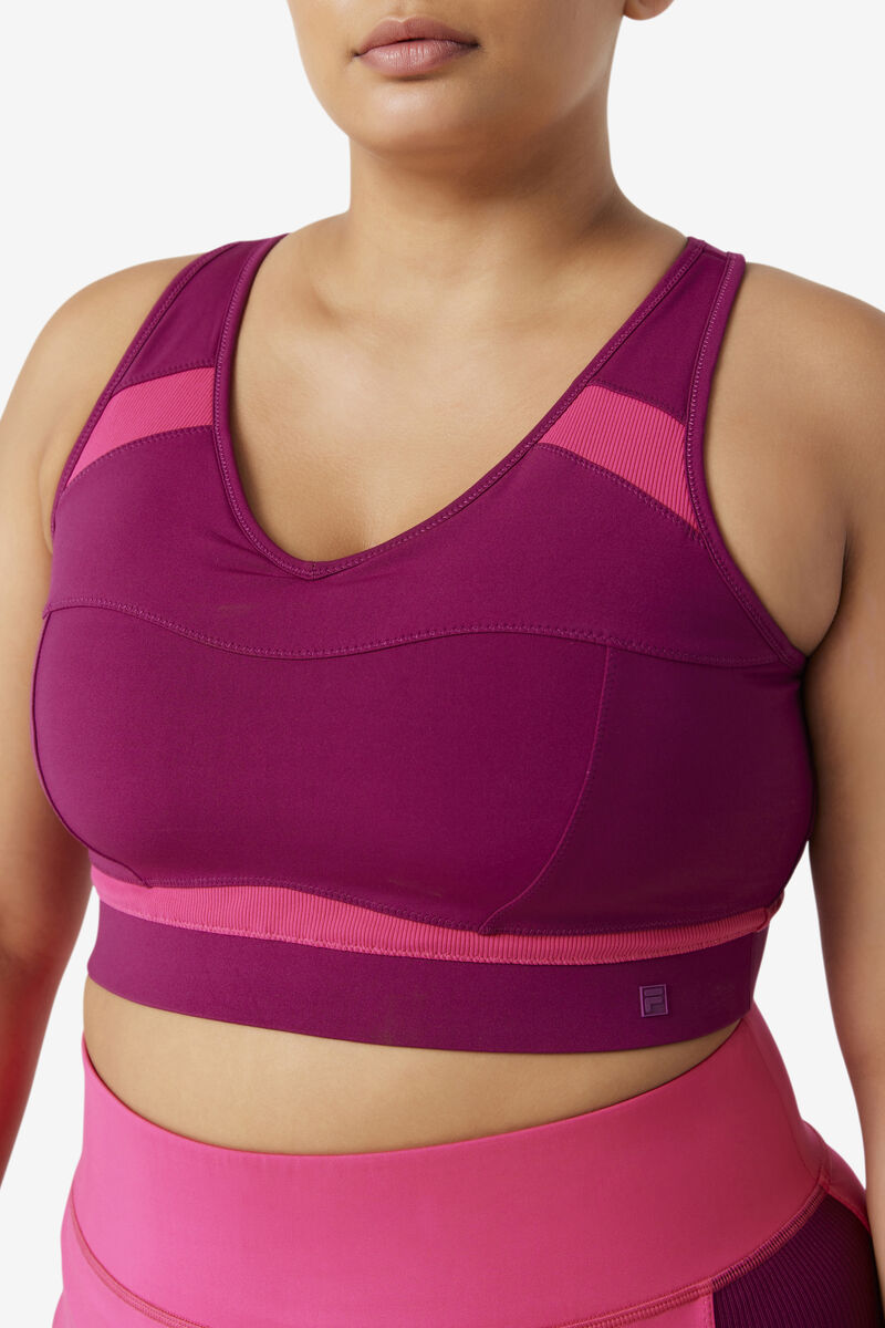 Fila Uplift Racerback Sports Bra Purple / Light Pink | lyiLpCGmP1H