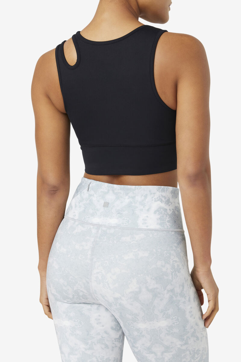 Fila Uplift Slice Crop Bra Top Black | 9ppCztSZbYc