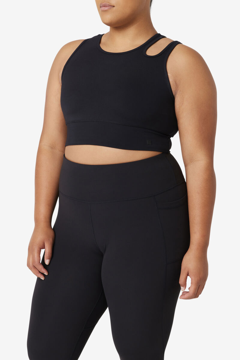 Fila Uplift Slice Crop Bra Top Black | Xzppa7prax4