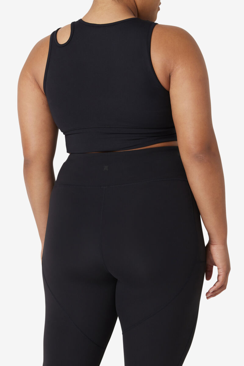 Fila Uplift Slice Crop Bra Top Black | Xzppa7prax4