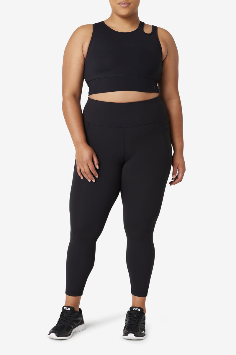 Fila Uplift Slice Crop Bra Top Black | Xzppa7prax4