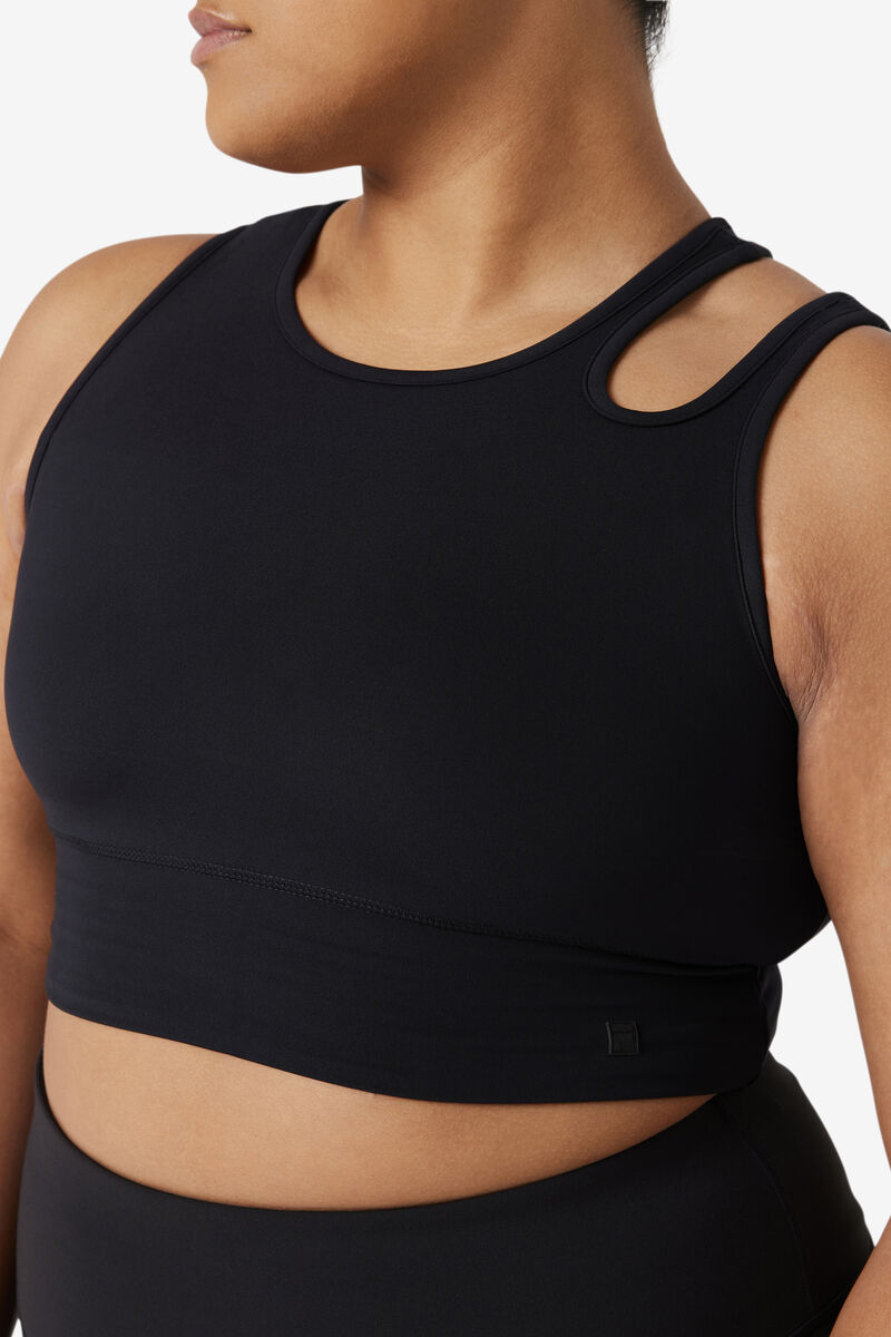 Fila Uplift Slice Crop Bra Top Black | Xzppa7prax4