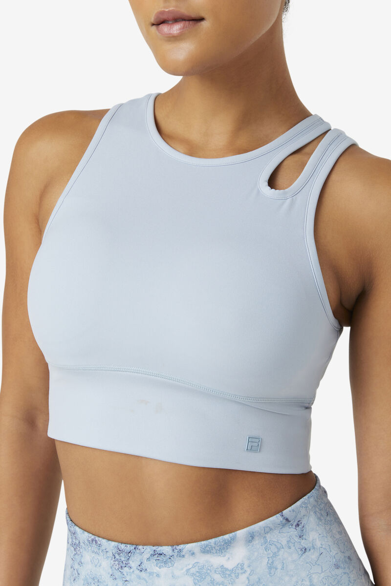 Fila Uplift Slice Crop Bra Top Blue | fNTvtJBYl2e