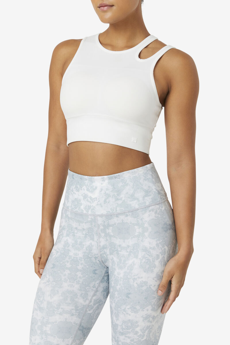 Fila Uplift Slice Crop Bra Top White | 28rchKqYIMl