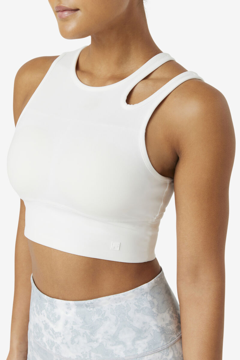 Fila Uplift Slice Crop Bra Top White | 28rchKqYIMl