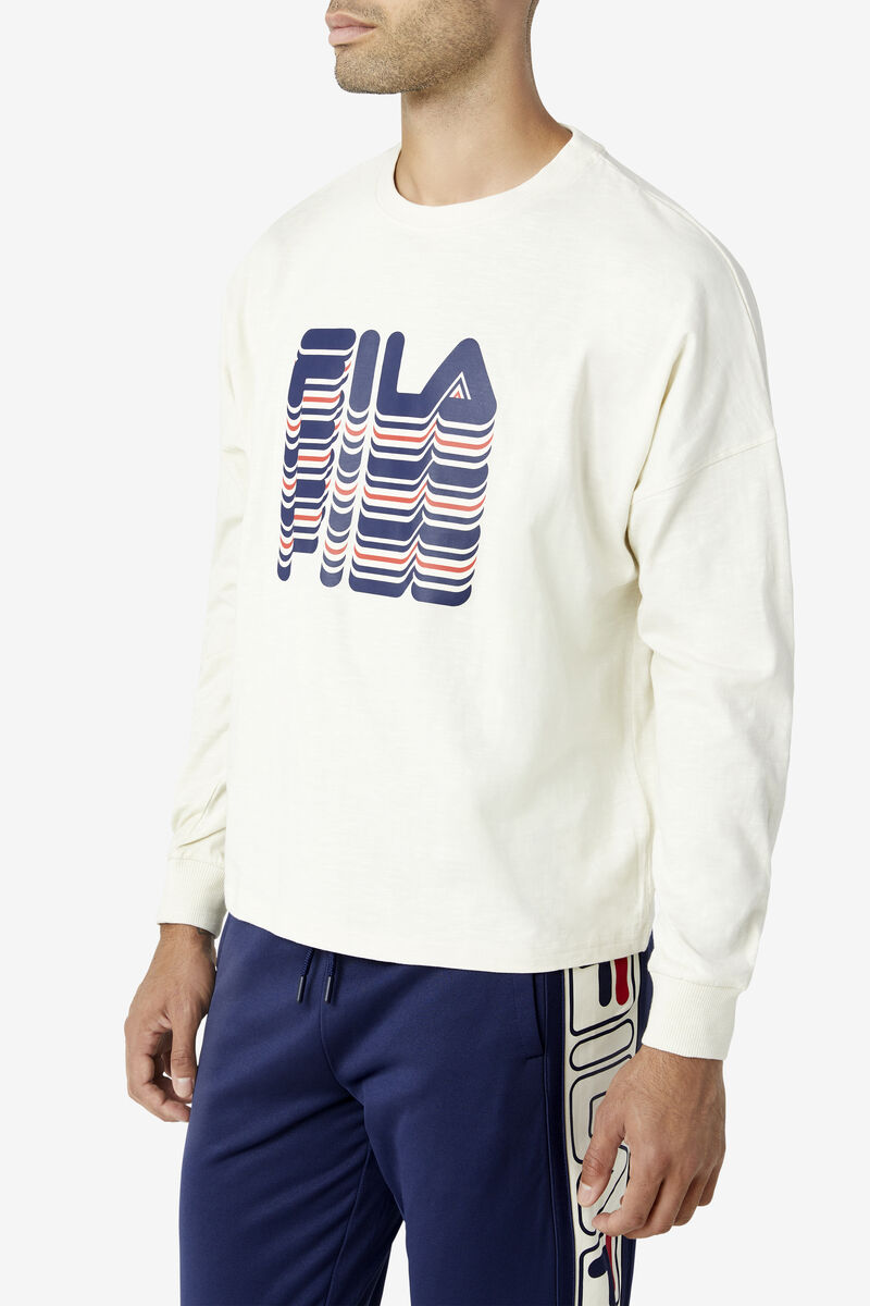 Fila Wendell Long Sleeve Navy / Red | JhanOic63Sv