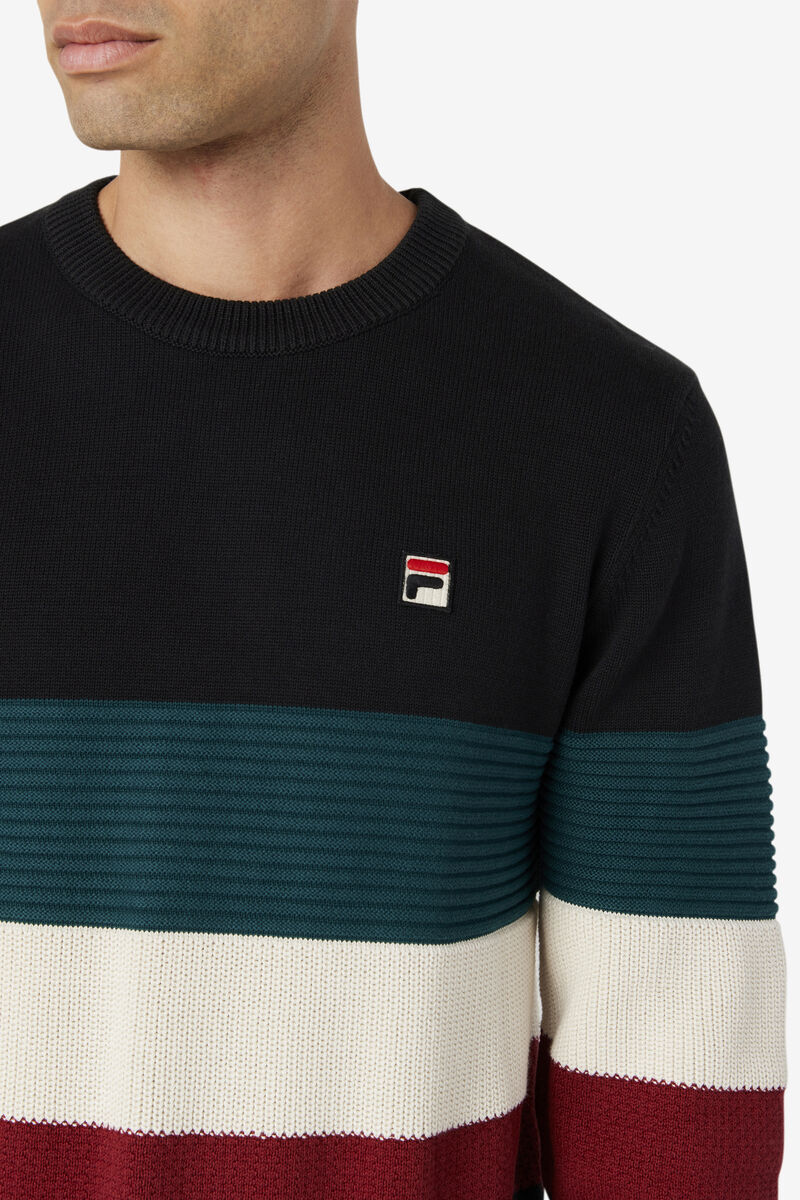 Fila Willkie Sweater Black / White | tXbiyFNalls