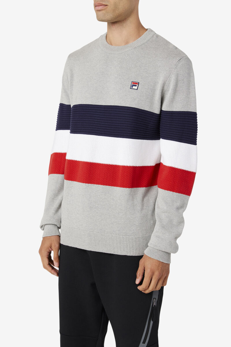 Fila Willkie Sweater Light Grey / Navy / White | eTmgDEYdQVF