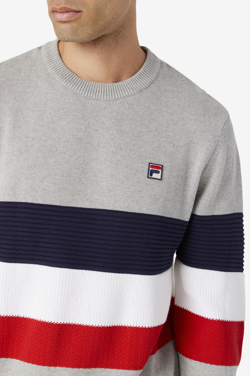 Fila Willkie Sweater Light Grey / Navy / White | eTmgDEYdQVF