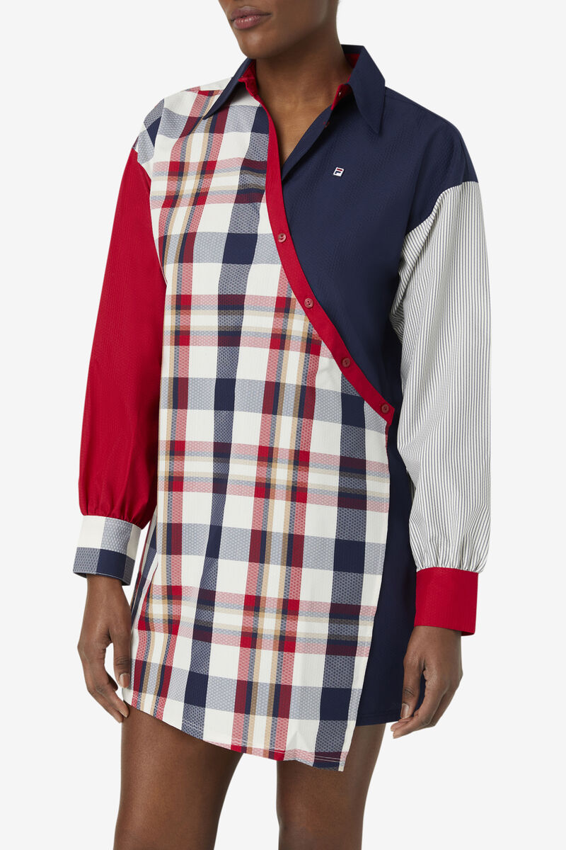 Fila Zerlina Dress Navy / Red | vVLuQxf4vQa