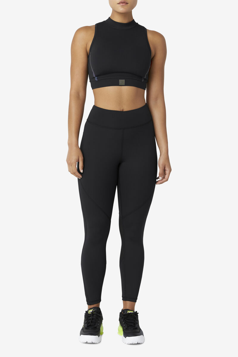 Fila Zola Crop Top Black | kqDFeAZJfQd