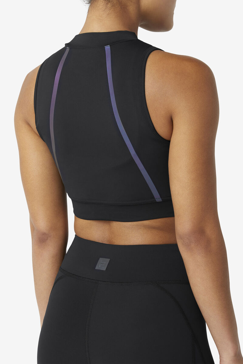 Fila Zola Crop Top Black | kqDFeAZJfQd