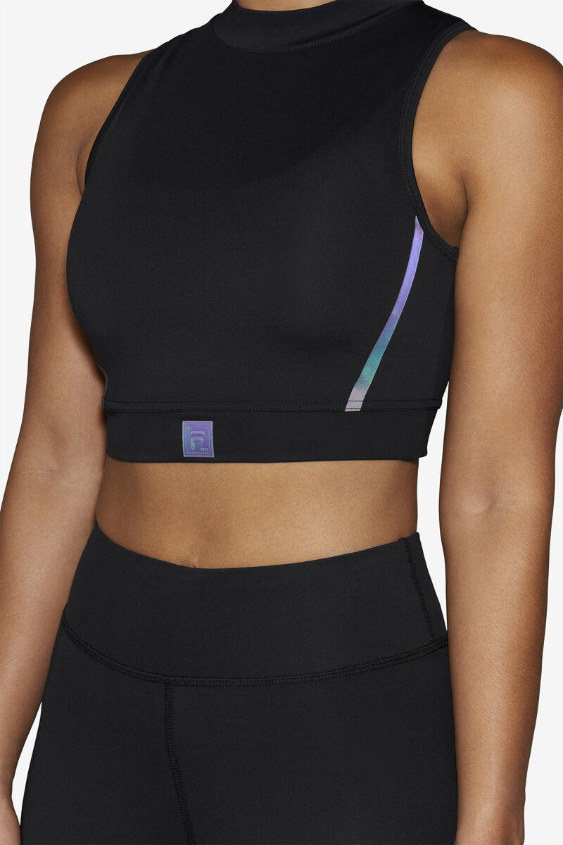 Fila Zola Crop Top Black | kqDFeAZJfQd